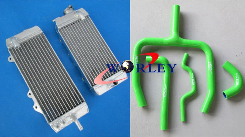 Kawasaki KXF250 KX250F Aluminum Radiator + Blue Silicone Hoses (2011-2016)