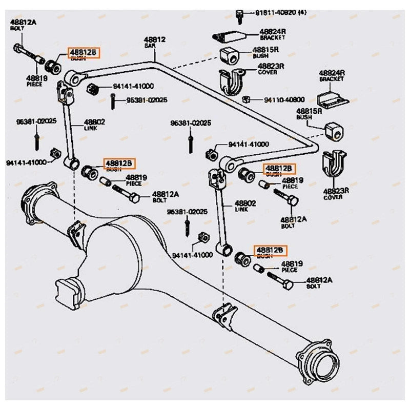 Landcruiser 60 Series HJ60 HJ61 FJ60 FJ62 4 Rear Sway Bar Link Bushes