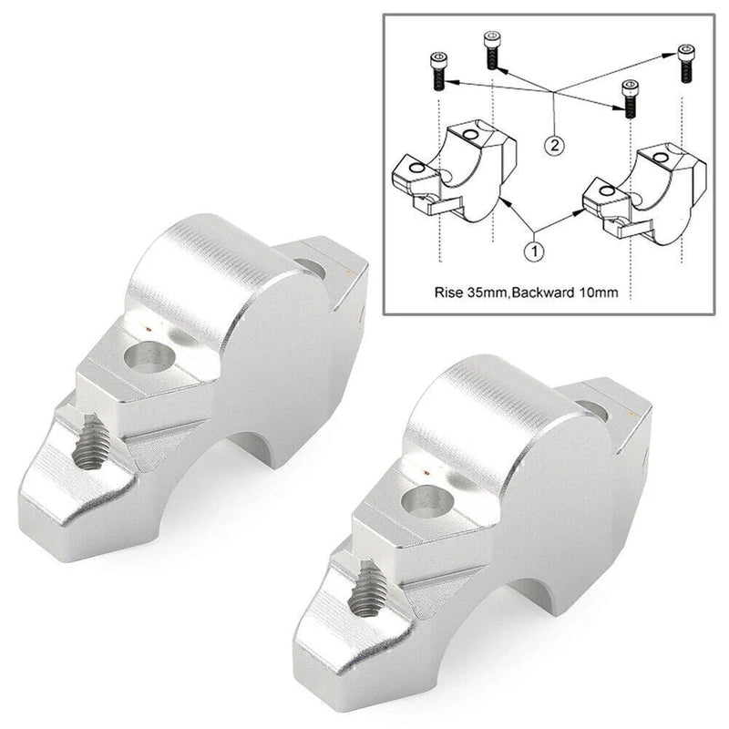 Honda XADV-750 Silver Motor Handlebar Riser Clamp (2017-2019)