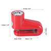 Universal Motorcycle Disc Brake Lock Red with Red Rope Set