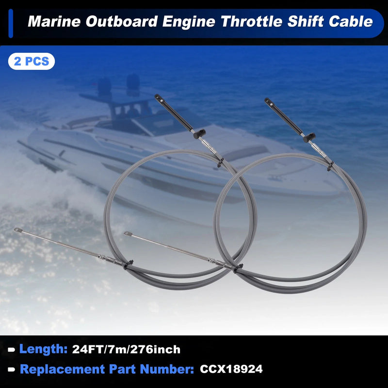 Marine Outboard 2 x Boat Throttle Shift Control Cable
