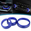 Nissan Rogue (2021-2022) Blue 3 x Console AC 4WD Mode Switch Knob Rings