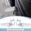 Motorcycle White 1 Pair 8mm Stainless Steel Rearset Fold Footrest Footpeg