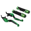 Kawasaki ZX6R Green Extendable Brake Clutch Levers Grip Set (2005-2023)