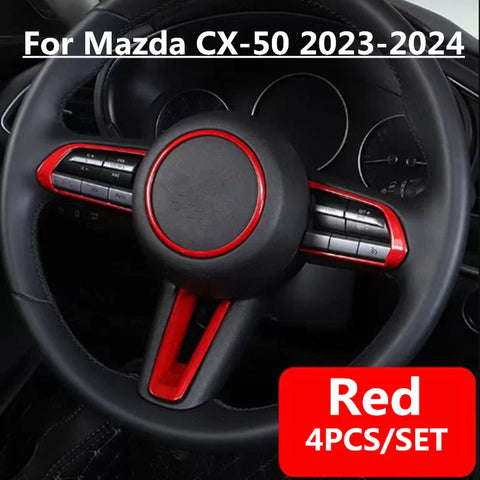 Mazda CX-50 ABS Red Steering Wheel Button Frame Cover Trim (2023–2024)