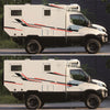 Camper RV Trailer Black Red Stripes Vinyl Decal Stickers