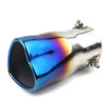 Car Blue Stainless Steel Heart Shaped Exhaust Pipe Tail Muffler Tip