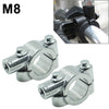 25MM M8 Motorcycle Silver Handlebar Mirror Mount Clamp Adaptor