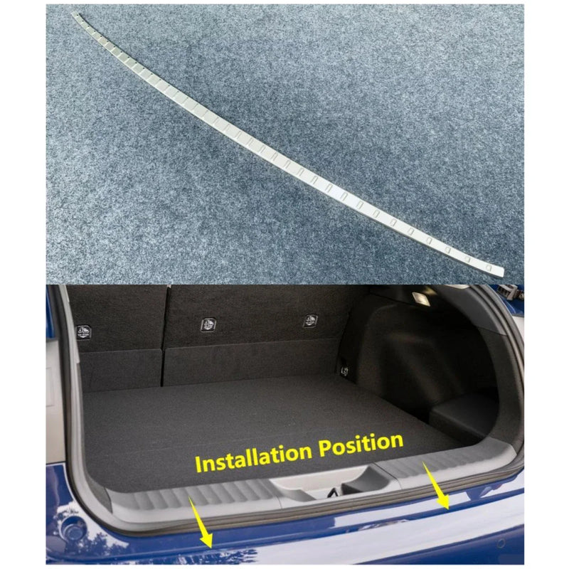 Toyota Prius Silver Steel Rear Outer Guard Bumper Cover Trim (2023-2024)