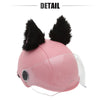 Helmet Decor Bicycle Motorcycle Black Pink Pair Plush Cat Ears