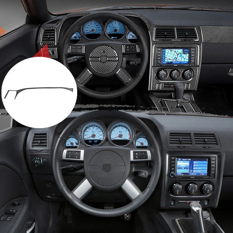 Dodge Challenger Carbon Fiber Dashboard Air Outlet Frame Cover Trim (2008-2014)