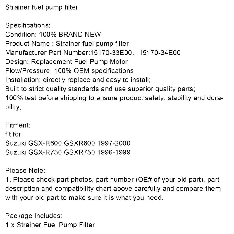 Suzuki GSXR600 GSXR750 Fuel Pump Filter (2001-2003)