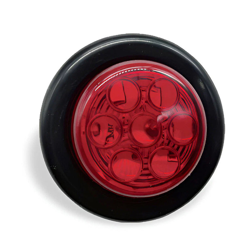 Trailer Truck RV 2" Round Red 7 LED Side Marker Lights (24V)