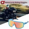 Motorcycle Riding Goggles Red Lens Blue with Red Spots Frame Cycling Sunglasses