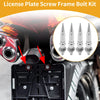 Universal Motorcycle M6 License Plate Screws Cover 82mm Silver Tone 4 Pcs