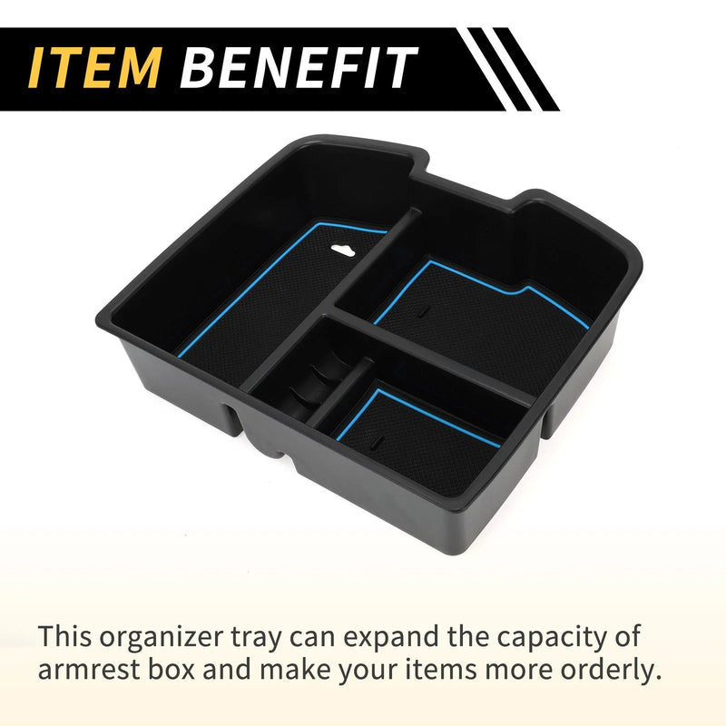Chevy Silverado 1500 (2007-2013) Black Blue Center Console Organizer Tray