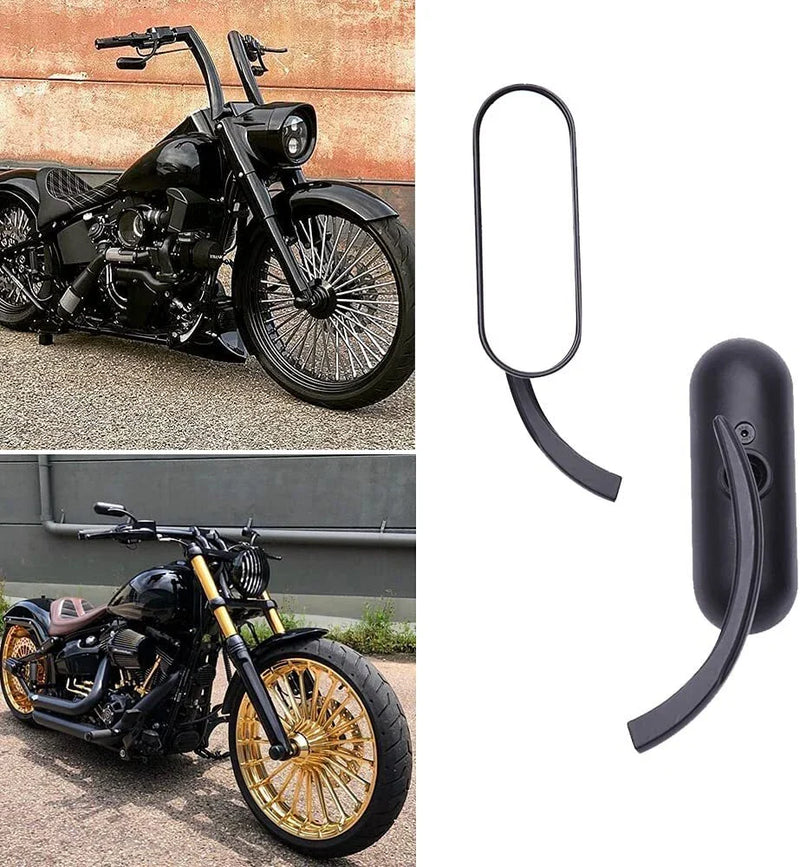 Harley V Rod Black Mini Oval Rear View Side Mirrors (2002-2017)