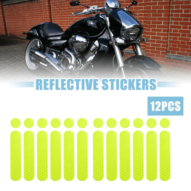 Helmet Bicycle Motorcycle 12 x Reflective Safety Stickers PET