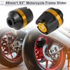 2 x 14mm Aluminum Alloy Motorcycle Slider Frame Gold Tone