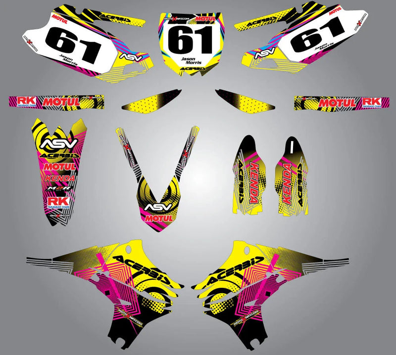 Yamaha YZF 450 Neon Stickers Decals Custom Graphic Kit (2010-2013)