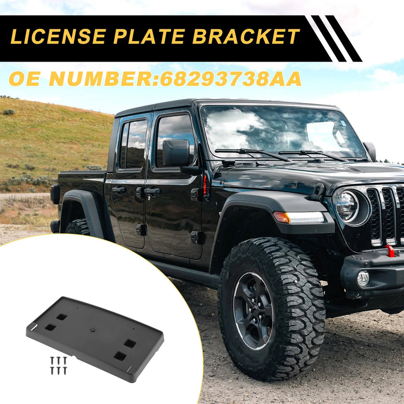 Jeep Wrangler Front Bumper License Plate Bracket (2018-2023)