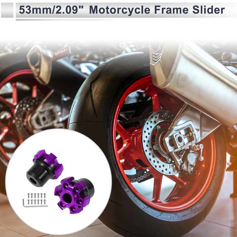 Motorcycle 13.5mm Aluminum Alloy Slider Frame Screws 1 Set Purple Hex Key