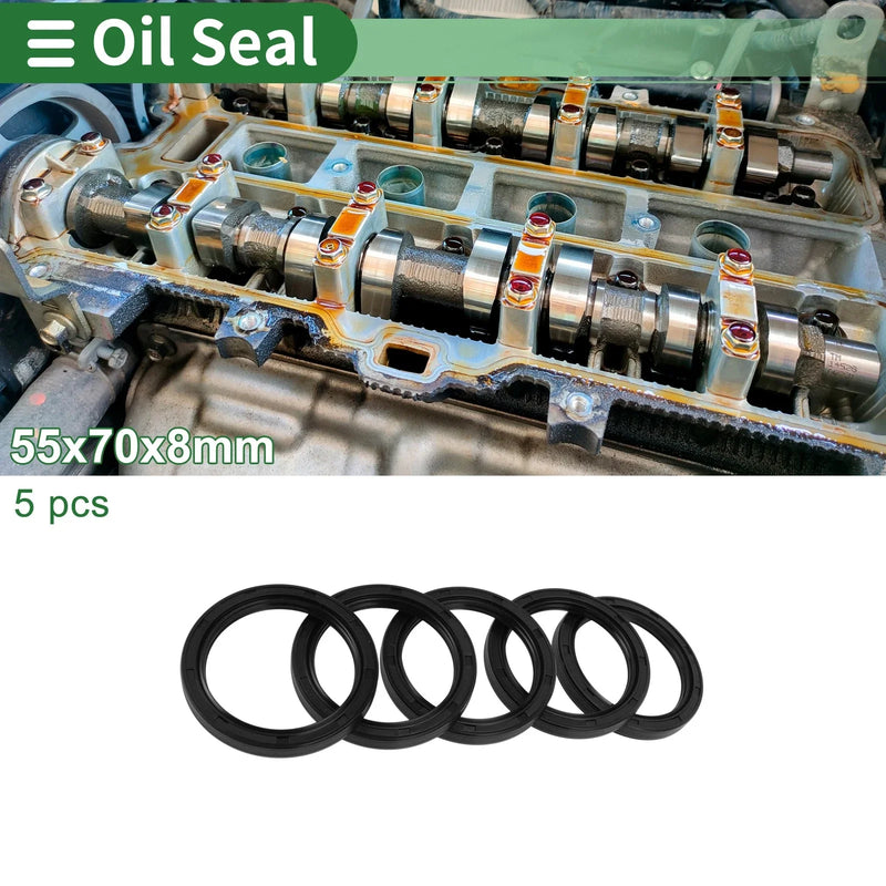 Make Model Oil Seal / 55x70x8mm / Shaft Seal NBR Rubber High-Pressure Black