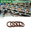 Oil Seal 35x43x5.5mm Seal Ring Rotary Shaft Seal FKM Rubber Brown 5 Pcs