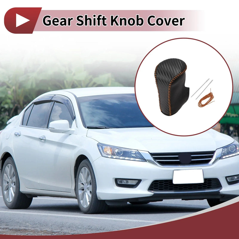 Honda Accord (2008-2012) Black Orange Leather Car Gear Shift Knob Cover 1 Pc