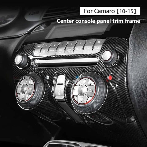 Chevrolet Camaro 10-15 Real Carbon Fiber Console AC Radio Panel Cover Trim