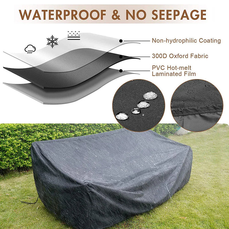 Patio Coffee Table & Chair Set Waterproof Outdoor Furniture Cover