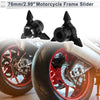 Make Model 0.59" Aluminum Alloy Plastic Motorcycle Slider Frame 2 Pcs Black