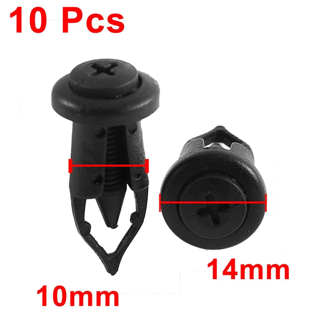 10 x Black Plastic Fender Door Trim Panel Rivets for Toyota