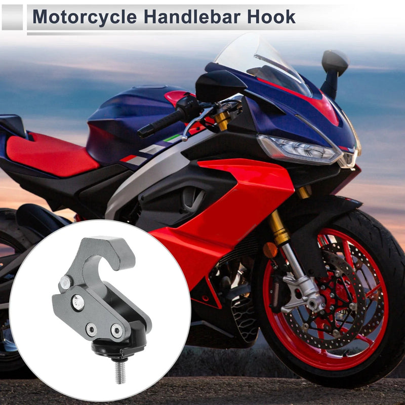 L-Shape Motorcycle Hanging Hook 1 x Titanium Tone Black 60mm Length