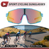 Motorcycle Riding Colorful Lens Blue Red Frame Tri-Acetyl Cellulos Goggles