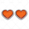 Heart 12V LED Side Marker Indicators Clear Flash Amber
