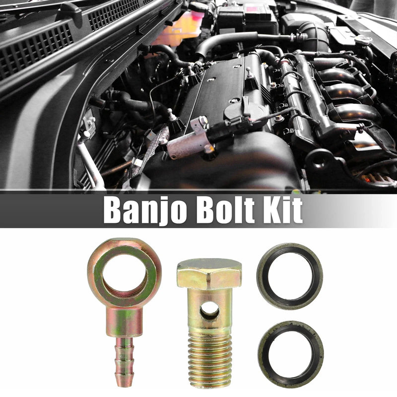 Motorcycle M12x1.5 Banjo Bolt Kit with Copper Washers