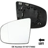 BMW X6, X5 Left Mirror Glass with Backing Plate (2008-2014)
