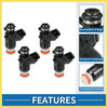Honda Civic 2001-2005 DX, LX 1.7L - 4 x Black Injectors Fuel Injector