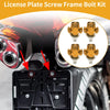 Universal Motorcycle License Plate Screws Cover / 38mm Orange 4Pcs /