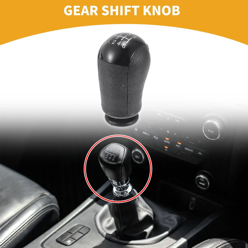 Ford Focus (2005-2012) - Plastic Black White 6 Speed Manual Gear Shifter Knob