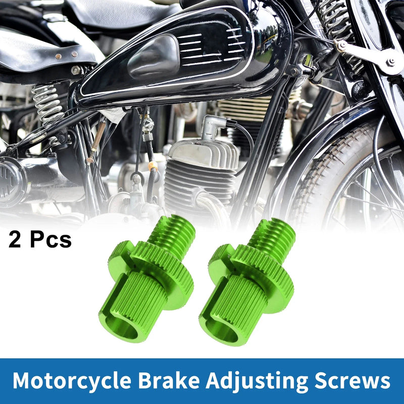 Motorcycle Brake Lever Barrel Adjusters Screws M10 Green 2 x
