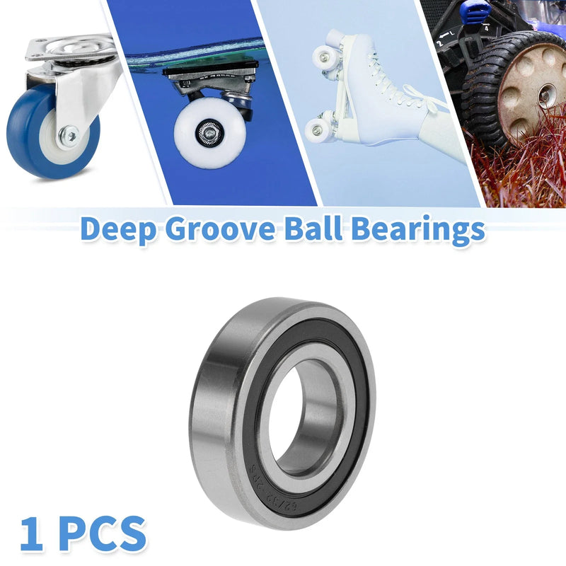 Silver Tone 2RS Deep Groove Ball Bearings 32x65x17mm 1 Pc