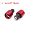 Motorcycle Scooter 2 x Red Alum Alloy 7/8" 22mm Handlebar End Cap Grip