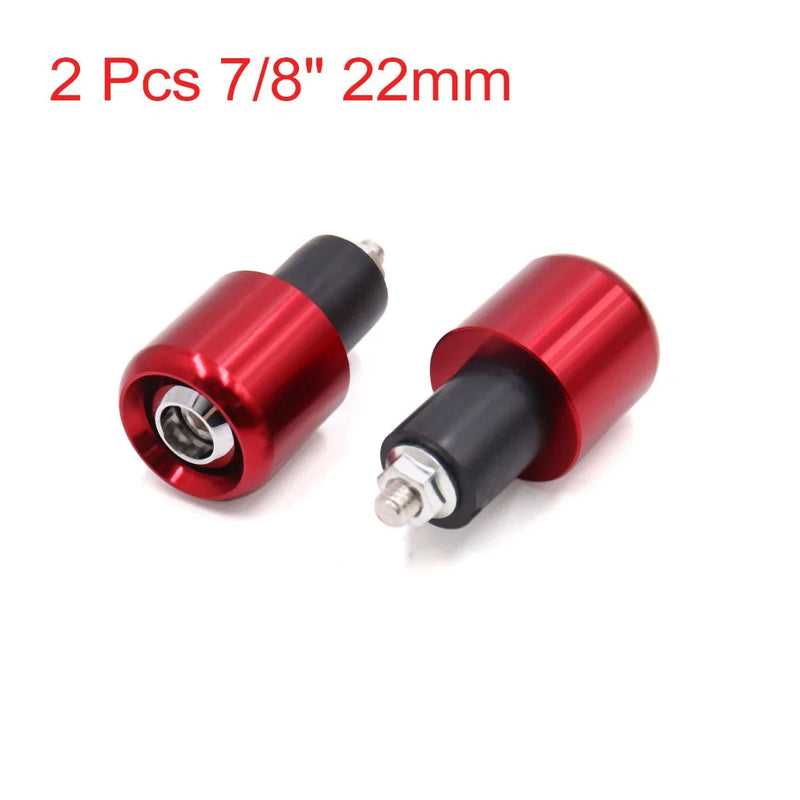 Motorcycle Scooter 2 x Red Alum Alloy 7/8" 22mm Handlebar End Cap Grip