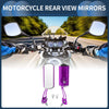 M8/M10 Motorcycle Rear View Mirrors Purple Metal 1 Set