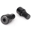 Motorcycle Dirt Bike 18mm Black Handlebar Grips & End Cap Plugs