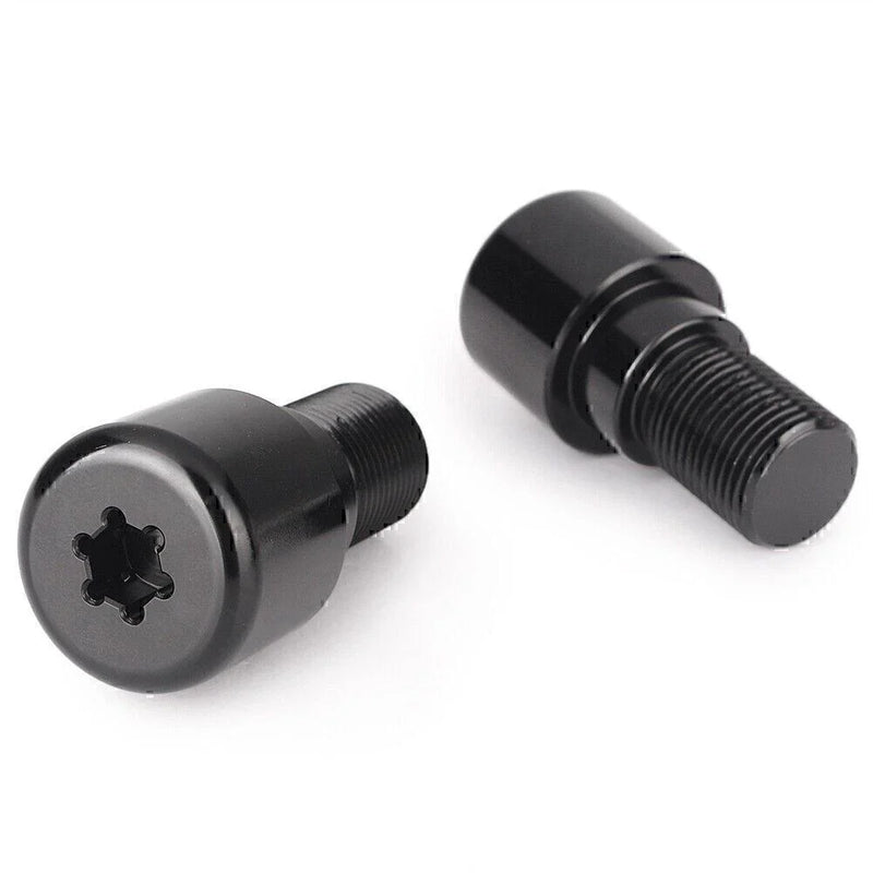Motorcycle Dirt Bike 18mm Black Handlebar Grips & End Cap Plugs