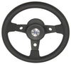 Boat Black Sports Steering Wheel 3 Spoke Aluminium 310mm Delfino