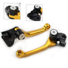 Kawasaki KX450F Gold Aluminum Pivot Dirt Clutch Brake Levers (2006-2012)